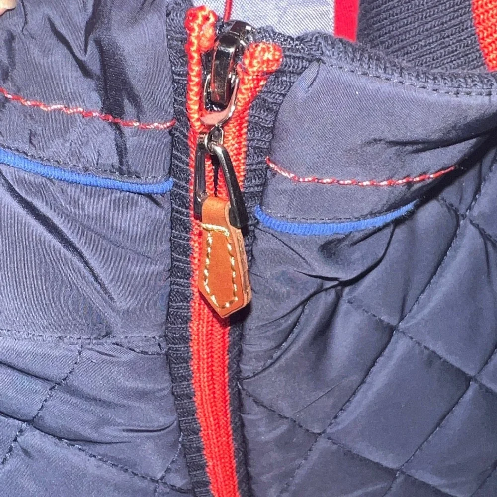 Hinton & Hinton Men's Navy Blue Quilted Hybrid Full Zip Jacket Size Medium